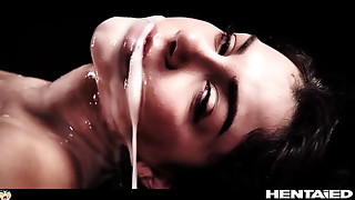 Incredible Italian woman fucked by huge black tentacles All the Way through with Cum explosion