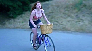 Annalise Basso riding a bike