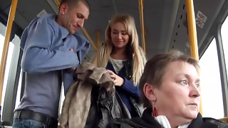 Amateur, Blonde, Bus, Couple, Fucking, Public Nudity, Voyeur