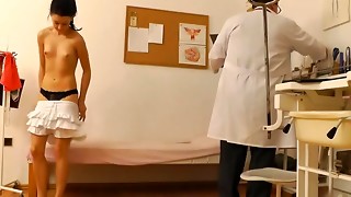 Brunette, Doctor, Petite, Shaved, Small Tits, Uniform