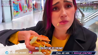 Risky Blowjob in Fitting Room for Big Mac - Public Agent PickUp &amp_ Fuck Student in Mall / Kiss Cat