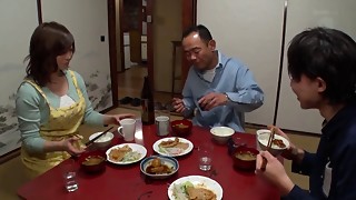 Asian, Big Boobs, CFNM, Couple, Fucking, Handjob, Housewife, Natural, Wife