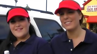 Ass licking, Blowjob, Car Sex, Double Penetration, Money, Tattoo, Threesome