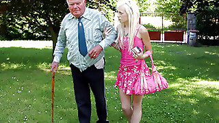 Blonde, Blowjob, Fucking, Old and young, Outdoor, Slut, Teen