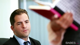 Babe, Big Ass, Blonde, Blowjob, CFNM, Fucking, Glasses, MILF, Office, Secretary