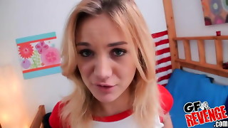 Babe, Blonde, Couple, Facial, Fucking, Girlfriend, Natural, POV, Reality, Teen