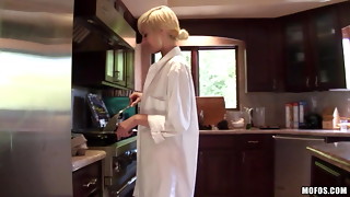 Amateur, Babe, Blonde, Blowjob, Couple, Fucking, Girlfriend, Kitchen, Petite, Reality, Tattoo, Teen