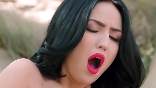 Big Boobs, Black and Ebony, Brunette, High Heels, Masturbation, Natural, Solo, Stockings, Tattoo, Teen