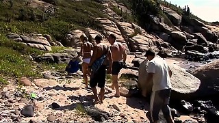 Anal, Big Ass, Couple, Cumshot, Double Penetration, Fucking, Group Sex, Orgasm, Outdoor