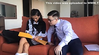 Anal, Big Ass, Big Cock, British, Brunette, Cumshot, Double Penetration, Fucking, Handjob, POV, Uniform