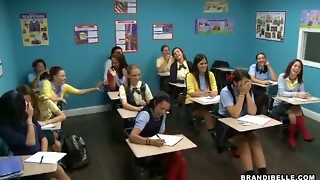 Blowjob, Gangbang, School